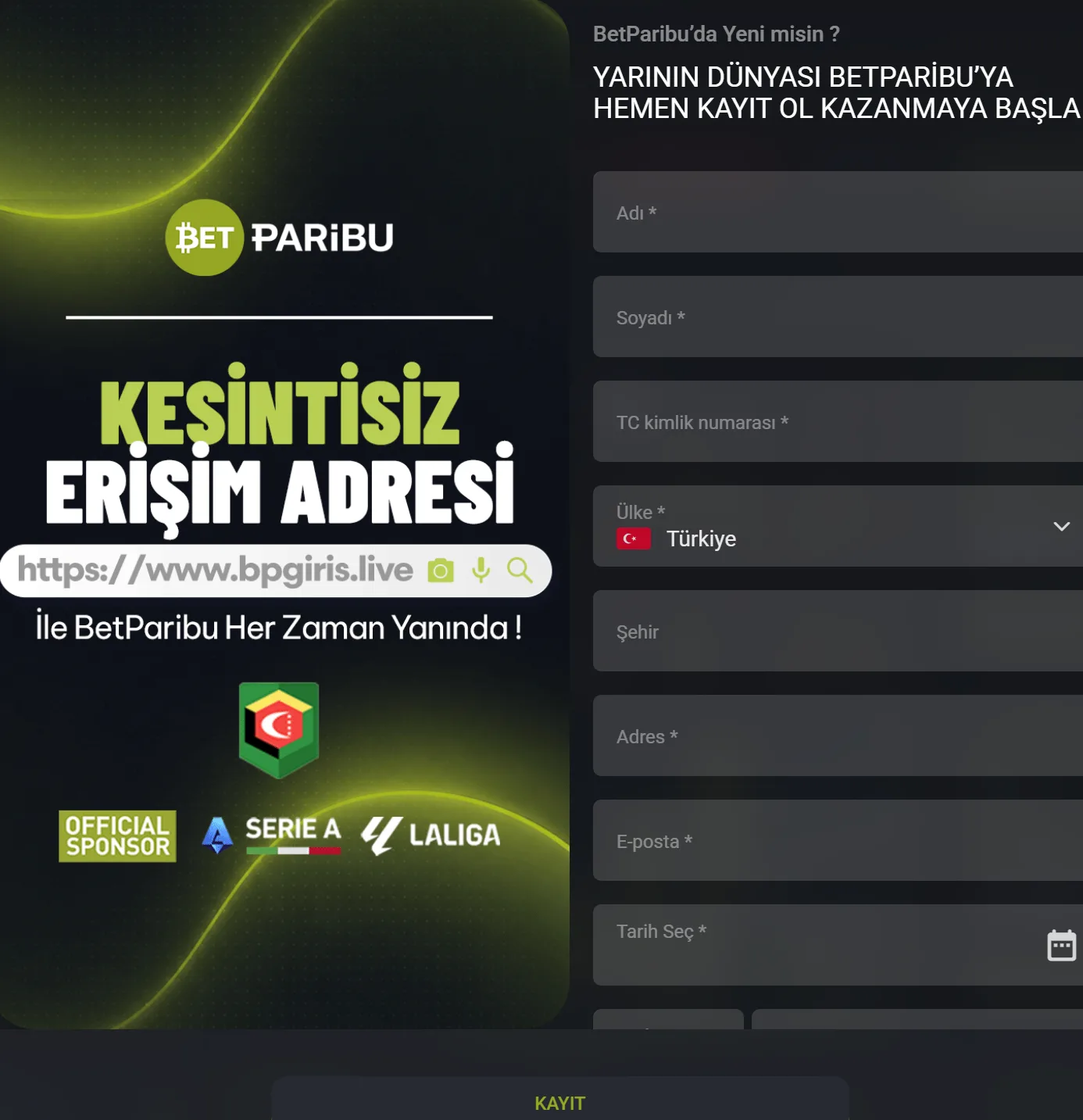 Betparibu kayıt ol üye ol